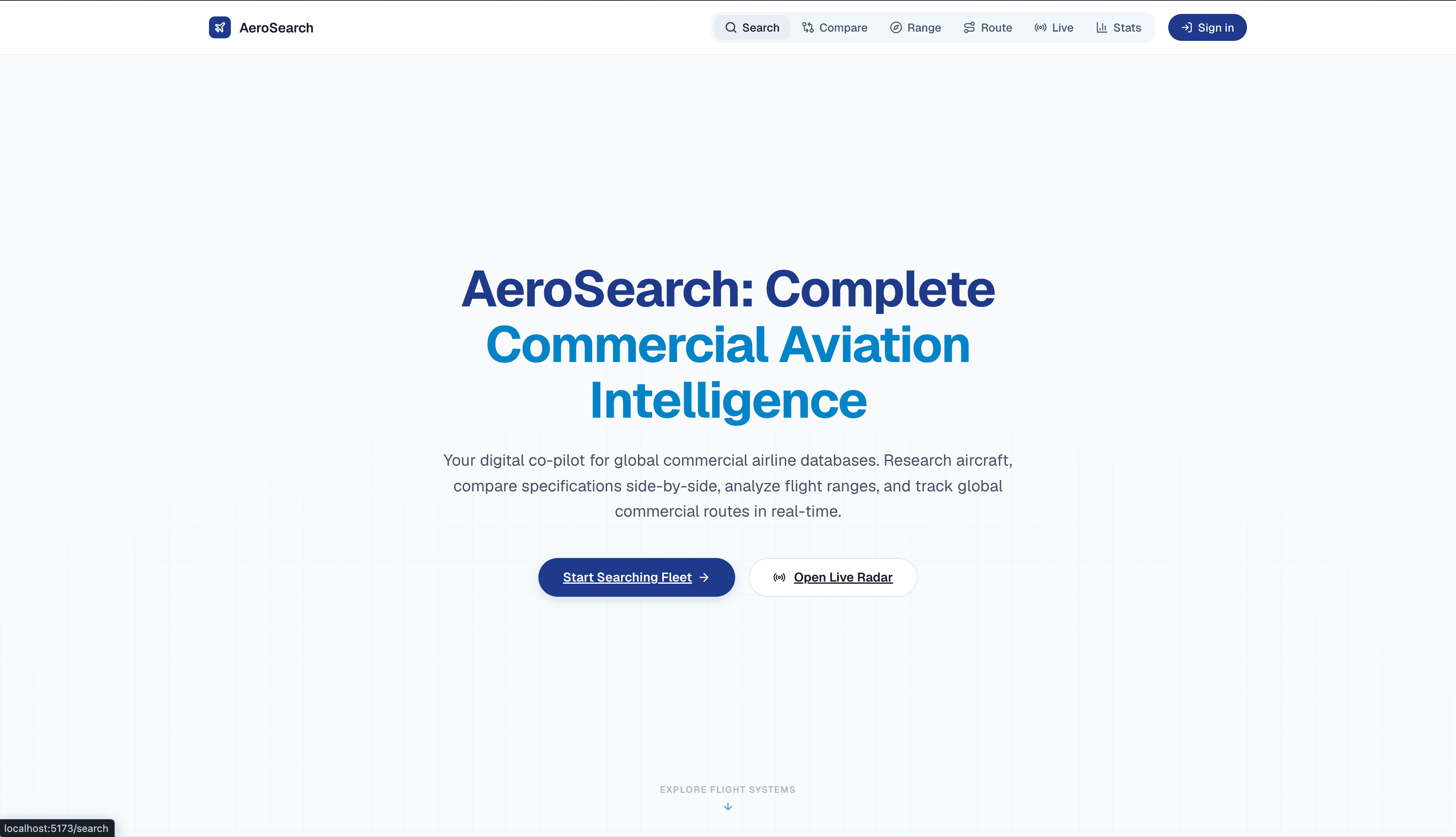 AeroSearch, screenshot 1